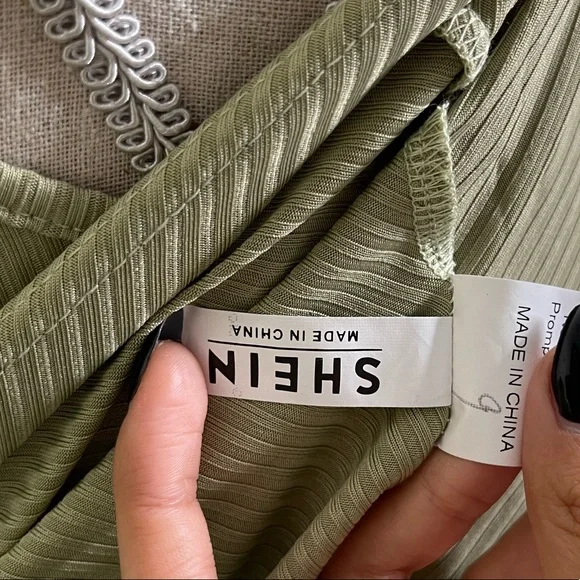 SHEIN Drawstring Side Ribbed Bodycon Dress NWOT - Picture 5 of 6